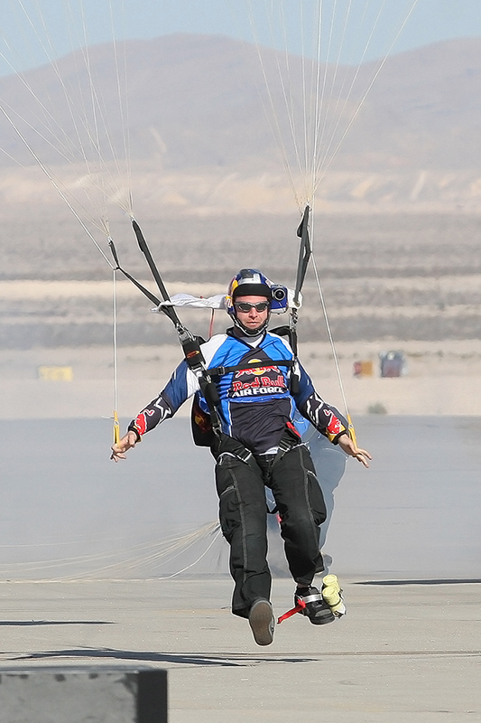 Red Bull Air Force parachutist