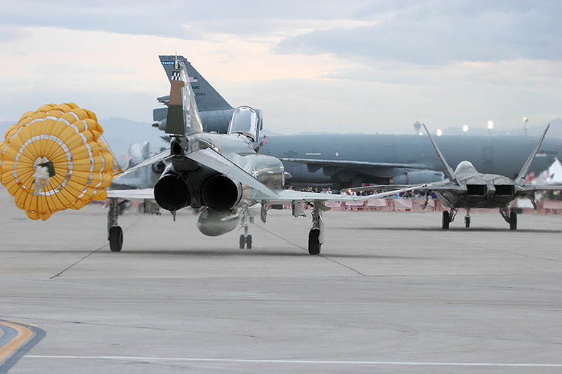 QF-4E Phantom II, 82nd ATRS Det 1, USAF<br>F-22A Raptor, 422nd TES, USAF